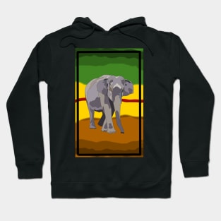 Elephant Walking Print Hoodie